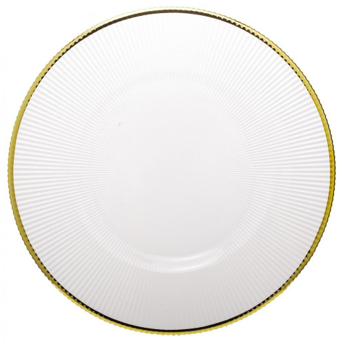 Club plate with gold rim - serrated
