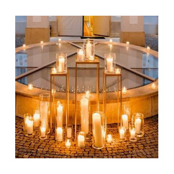 Gold cuboid pedestal 100cm