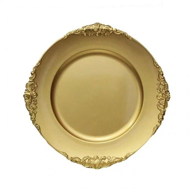 Club plate gold with ornament