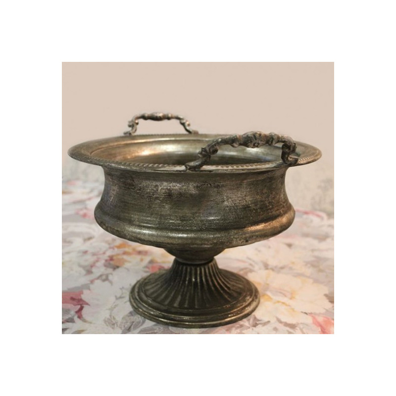 Antique silver container with handles Antique silver container with handles