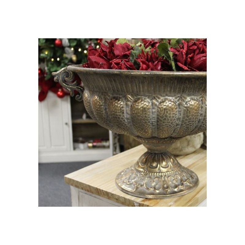 Antique gold container with handles Antique gold container with handles