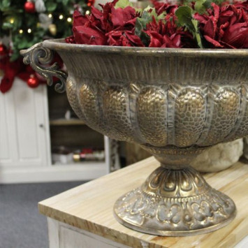 Antique gold container with handles