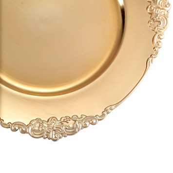 Club plate gold with ornament