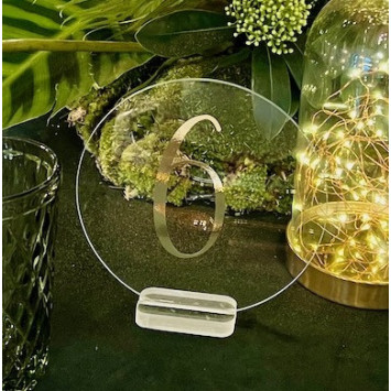 Table numbers circle - gold