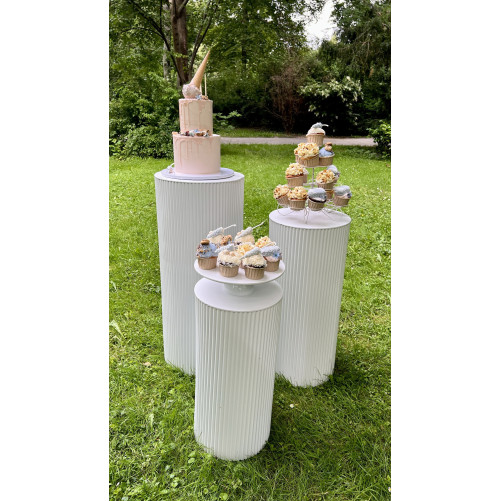 Ribbed pedestals - set