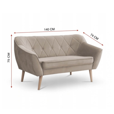 2-seater sofa beige