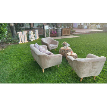 3-seater sofa beige