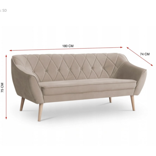 3-seater sofa beige