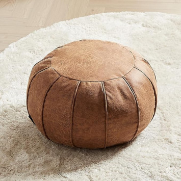 Pouf made of textile leather