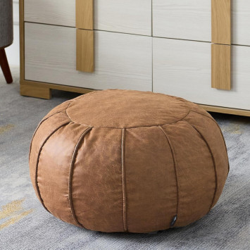Pouf made of textile leather