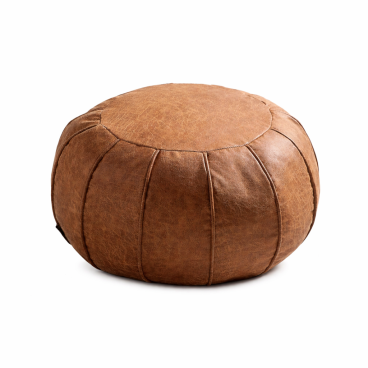 Pouf made of textile leather