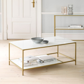 Coffee table white-gold 70x110cm