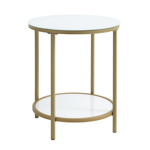 Coffee table white-gold Ø45cm
