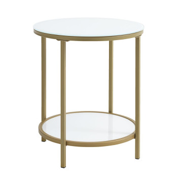 Coffee table white-gold Ø45cm