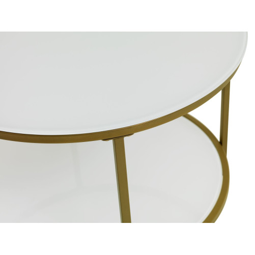 Coffee table white-gold Ø60cm