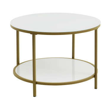 Coffee table white-gold Ø60cm