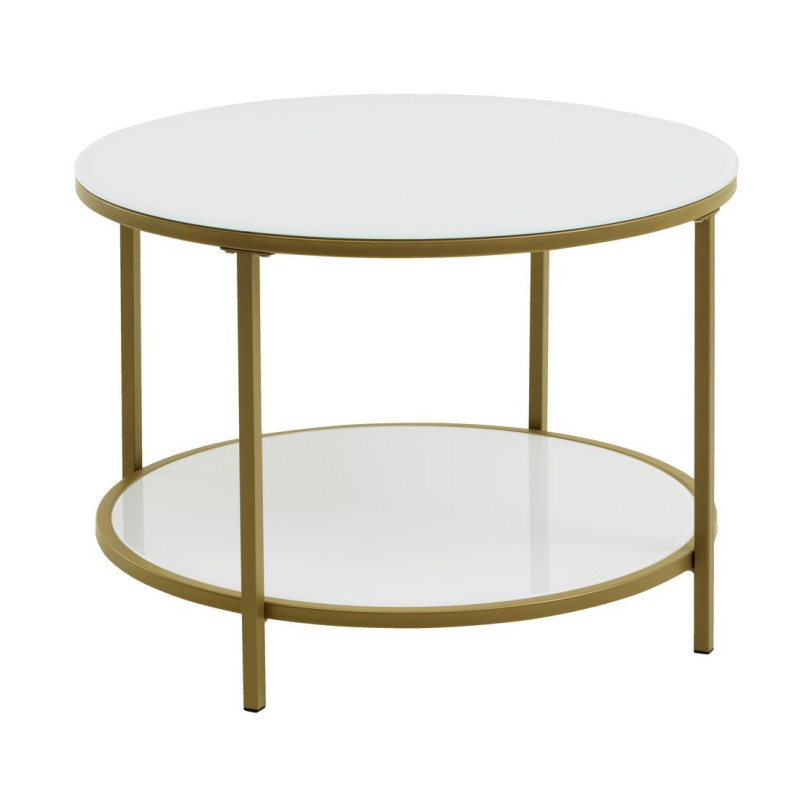 Coffee table white-gold Ø60cm Coffee table white-gold Ø60cm