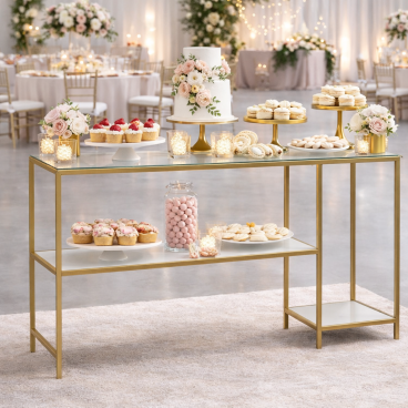 White and gold console table